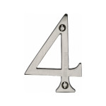 M Marcus Heritage Brass Numeral 4 - Face Fix 76mm Slimline font